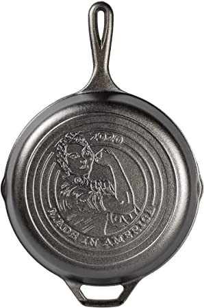 Lodge 10.25" Cast Iron Skillet, 2020 Made in America Series, Rosie The Riveter, Black