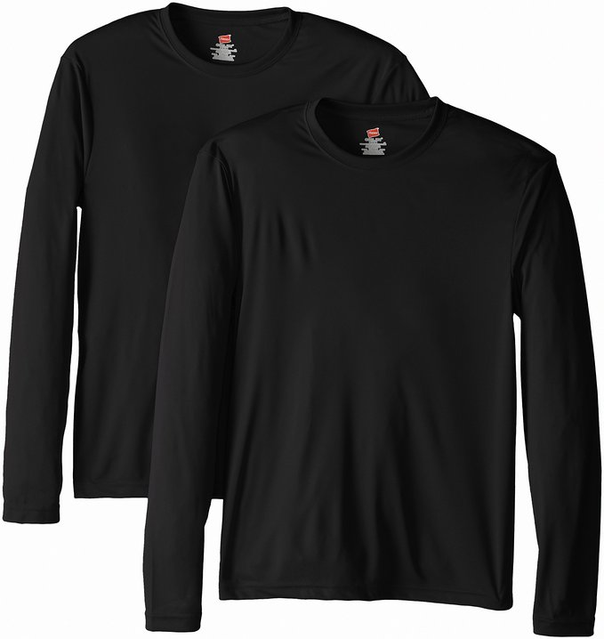 Hanes Men's 2 Pack Long Sleeve Cool Dri T-Shirt UPF 50