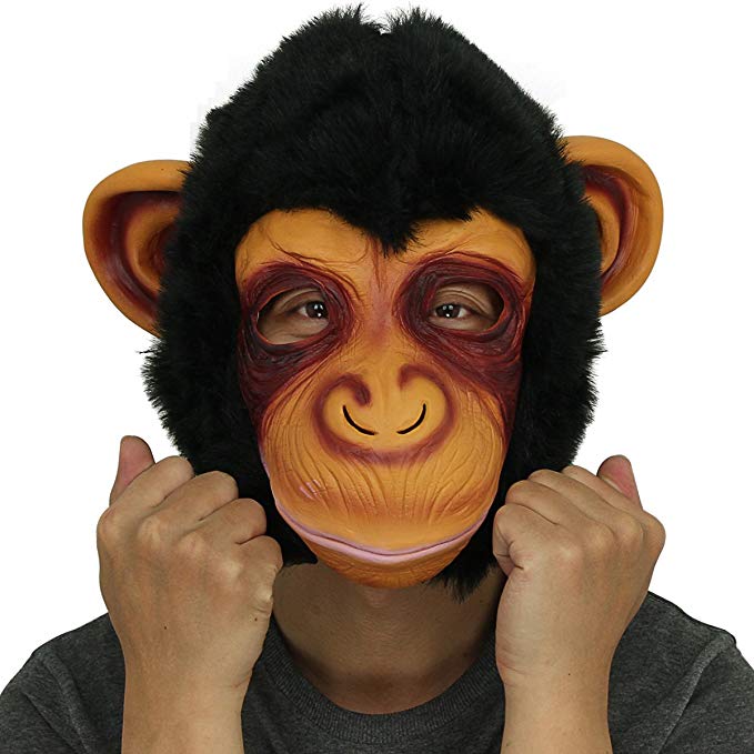 Novelty Latex Rubber Creepy Chimp Monkey Gorilla Head Mask Halloween Party Costume Decorations