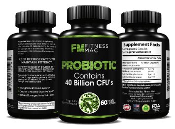 Daily Probiotic with 40 Billion CFU's - Improves Immune System, Intestinal Health, Digestion, and Bowel Regularity, 60 Safe and Effective Veggie Capsules - Includes FREE ebook!