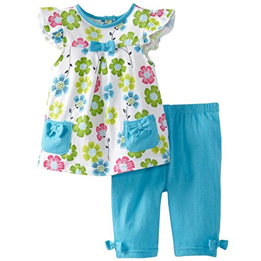 Frogwill Little Girls 2 Pieces Playwear Set With Bow and Applique