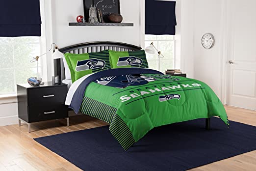 Officially Licensed NFL Draft Full/Queen Comforter and 2 Sham Set, Multi Color, 86" x 86"