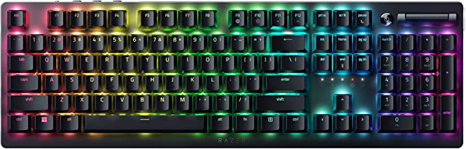 Razer DeathStalker V2 Pro - Wireless Low-Profile Optical Gaming Keyboard (Red Linear Switches, HyperSpeed Wireless, Bluetooth 5.0, Multi-Function Roller and Media Button) UK Layout | Black