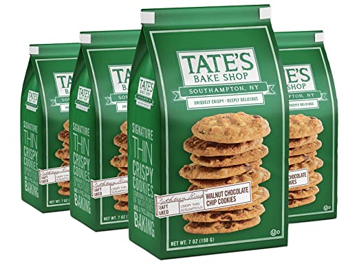 Tate's Bake Shop Thin & Crispy Cookies, Walnut Chocolate Chip, 7 Oz, 4Count