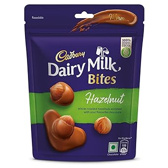 Cadbury Dairy Milk Bites - Hazelnut, Roasted & Chocolate Coated, Rich & Luscious Dessert, 40 g