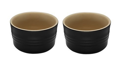 Le Creuset Stoneware Ramekins, 0.2 L - Set of 2 - Satin Balck