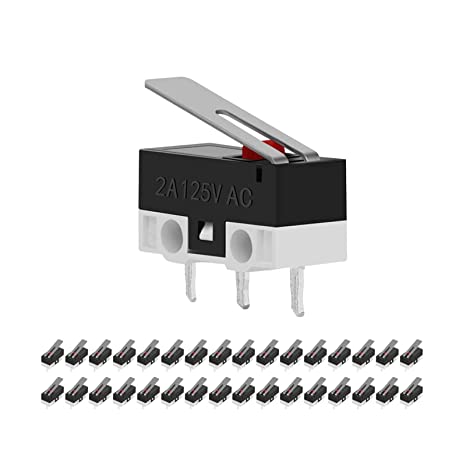 MXRS SPDT 1NO 1NC Hinge Lever Momentary Push Button Micro Limit Switch AC 2A 125V 250V 3 Pins 30 Pcs