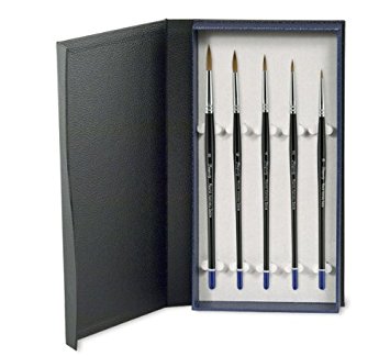Creative Mark Rhapsody Kolinsky Sable Artist Watercolor Paint Brush - For Professional Watercolorists, Gouaches, Inks, Fluid Medias - [Deluxe Gift Set of 5]