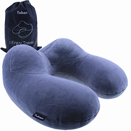 Cage-YYL New Multi Function Design - Soft Velvet Inflatable Travel Neck Pillow,Patented design is Ergonomic，360° all round support and protect your neck.(Gray)