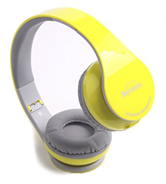 New Black/Red/White/Blue/Yellow/Pink More Color Bluetooth Headphones ---Wireless--Over-ear-- HiFi Stereo--- Built in Mic-phone with Retail Package (Yellow)