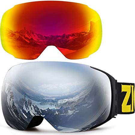 Zionor XA Ski Snowboard Snow Goggles for Men Women Anti-fog UV Protection Spherical Dual Lens Design