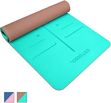 arteesol Yoga Mat, Non-Slip Exercise Mat Pollutant-Free TPE Material Fitness&Workout Mat with Carrying Strap for Yoga/Pilates/Exercises/Gymnastics -183 x 61 x 0.6 cm-10 Colors