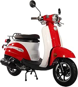 X-PRO 50cc Moped Gas Moped 50cc Moped Street Bike with 10" Wheels (Red)