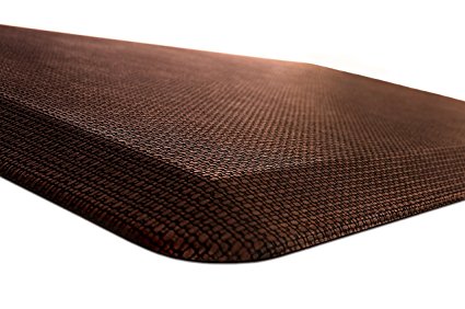 Cush Comfort Standing Floor Mat (38" x 21") for Home Office, Kitchen, & Bathroom - Tri-Layer Anti Fatigue Design (Chestnut Brown)