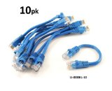 CablesOnline 10-PACK 6inch CAT5e UTP Ethernet RJ45 Full 8-Wire Blue Patch Cable U-000BL-10