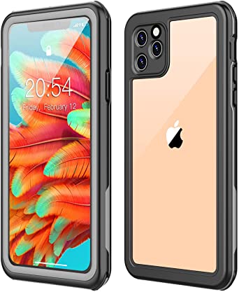 YUANSE iPhone 11 Pro Waterproof Case, iPhone 11 Pro Case with Built-in Screen Protector Full Body Protection IP68 Underwater Dropproof Waterproof Case for iPhone 11 Pro 5.8(inch) Black