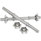 One Pair of Heavy Duty Chrome Dumbbell Handles Bars and Spin Lock Star Collars
