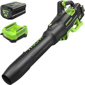 Greenworks 80V 770 CFM Cordless Leaf Blower, 4.0Ah Battery and Rapid Charger