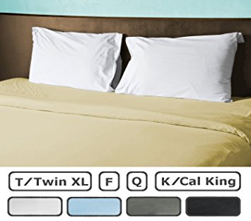 King - Cal King Size Flat Sheet 300 Thread Ct Ivory