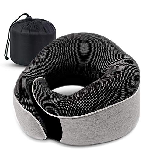 Vemingo Travel Pillow, Memory Foam Neck Pillow for Airplane Car Head Chin Support Soft Pillow Adjustable