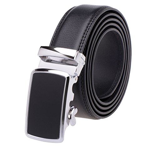 Vbiger Mens Leather Sliding Buckle Dress Belt