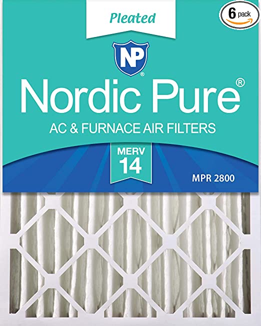 Nordic Pure 20x24x4 (3-5/8 Actual Depth) MERV 14 Pleated AC Furnace Air Filters, 6 PACK, 6 PACK