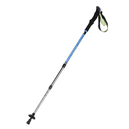 Andake Alpenstock, Retractable durable 7075 AluminumTrekking Pole with Comfortable Foam Handle, Ultralight & Portable Anti-Shock Walking Stick for Hiking, Walking, Camping