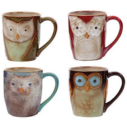 Night Owls 4-Piece Coffee Mug Set 17 oz