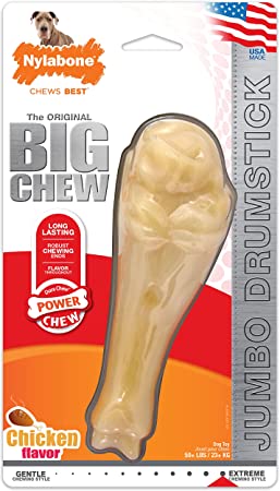 Nylabone Big Chew Monster Original Flavored Durable Toy Turkey Leg Bone for Large Breeds, 7.8" x 7.3" x 2.5"
