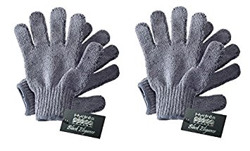 Hydrea London Carbonized Bamboo Exfoliating Gloves Twin Pack