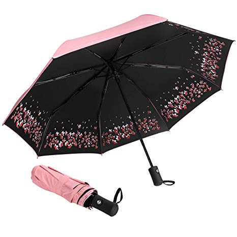 Sun Umbrella-Auto Open Close Folding UV Rain Umbrella,Waterproof Travel Women Parasol Automatic Umbrellas