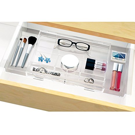 Expandable Hanging Makeup & Vanity Organizer - expands to fit multiple widths