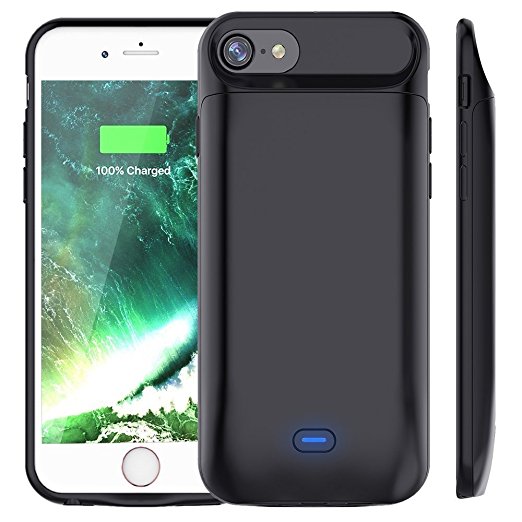 Bovon iPhone 7 / 8 Battery Case, 5000mAh Rechargeable External Battery Portable Power Charger Protective Charging Case for Apple iPhone 7 / 8 (4.7 Inch) (Black)