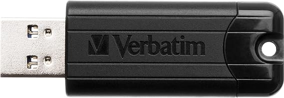 Verbatim 66776 Pinstripe Microban Anti Microbial 64GB USB 3.2 Flash Pen Drive | Data Storage & Back Up | Photos, Movie, Songs, Music, Data, Audio | Compatible with PC, Laptop, Music System (Black)