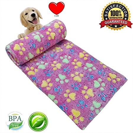 Pet Dog Blanket Fleece Fabric Puppy Cat Soft Blankets Throw For Sleep Mat Couch Sofa Doggy Warm Bed with Paw Prints