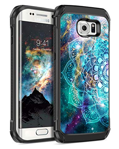 Case for Galaxy S7 Edge, BENTOBEN S7 Edge Case Hybrid Dual Layers Nebula Mandala Design Hard PC Flexible TPU Cover Slim Shockproof Protective Phone Case for Samsung S7 Edge, Madala