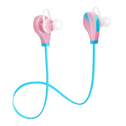 Bluetooth Headphones, SAUNORCH Best Wireless Sport Earbuds Headphones W/ Mic HD Stereo Earphones Noise Cancelling Headsets for Running Workout Gym-Pink