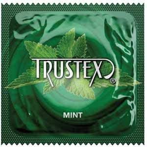 Trustex Mint with Brass Lunamax Pocket Case, Flavored Lubricated Latex Condoms-24 Count