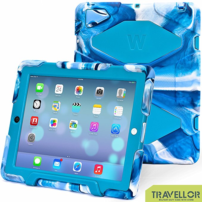 ipad 2/3/4 case,kidspr ipad case *NEW* *HOT* Super Protect[shockproof] [rainproof] [sandproof] with Built-in Screen Protector for Apple iPad 2/3/4,2015 new style for ipad 2/3/4 (Camouflage blue)