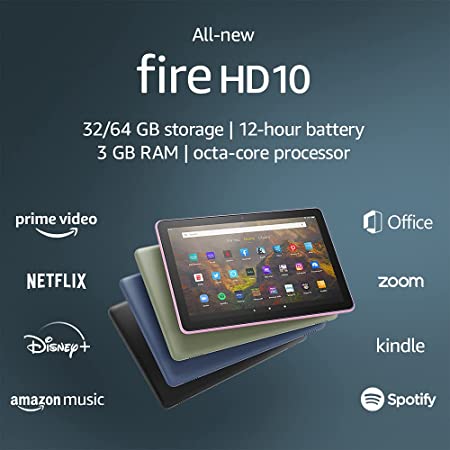 All-new Fire HD 10 tablet, 10.1", 1080p Full HD, 32 GB, Black