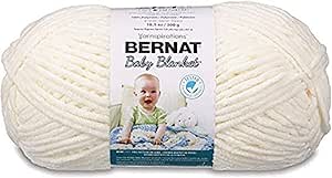 Bernat BABY BLANKET BB Vanilla Yarn - 1 Pack of 10.5oz/300g - Polyester - #6 Super Bulky - 220 Yards - Knitting/Crochet