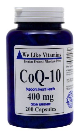 Pure CoQ10 400mg 200 Capsules Max Strength Best Value - Antioxidant Co Q 10 High Absorption Coenzyme for a Healthy Heart