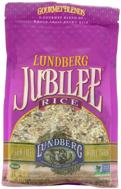 Lundberg Jubilee Gourmet Blend of Whole Grain Brown Rice 16-Ounce Units Pack of 6