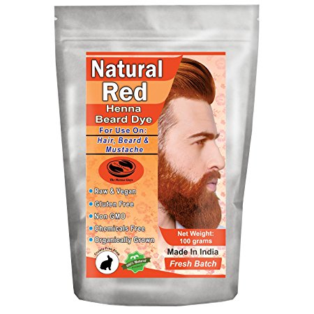 1 Pack of Natural Red Henna Beard Dye for Men - 100% Natural & Chemical Free Dye for Hair, Beard & Mustache - The Henna Guys