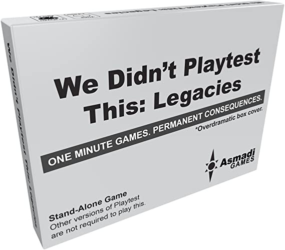 We Didn't Playtest This: Legacies Card Game, Standard Packaging
