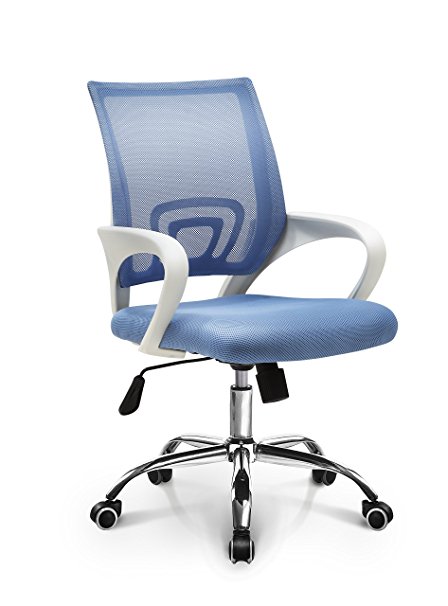 Latex Seat, Neo Chair Fashionable Mid-Back Mesh Home or Office Desk Chair, Blue