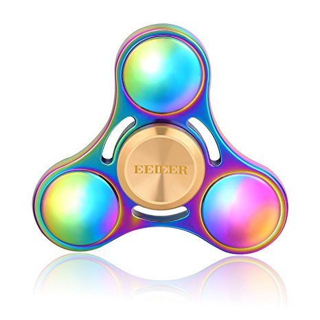 Spinner Fidget, EEIEER High Speed R188 Premium Stainless Steel Bearing ADHD Focus Anxiety Relief Toys Ultra Durable High Speed 3-7 Min Spins 3 Sides Anti-Anxiety EDC Focus Toy for Killing Time (Colorful)