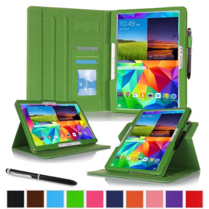 roocase Samsung Galaxy Tab S 105 Case - Dual View Multi-Angle Stand 105-Inch 105 Tablet Cover - GREEN With Auto Wake  Sleep Smart Cover