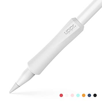 UPPERCASE NimbleGrip Premium Silicone Ergonomic Grip Holder, Compatible with Apple Pencil and Apple Pencil 2 (2 Pack, White)