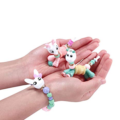 DLUCKY 6 Pack Animal Twist Bracelet - Magical Pets Bracelets,Transforms Magically from Pet Twist into Bracelet,Pop Beads Jewelry Making Kit for Kids,Cute Magic Pet Bracelet